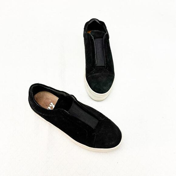 All Saints Black Suede Leather Platform Comfort Sneaker Size 39 - Picture 8 of 8